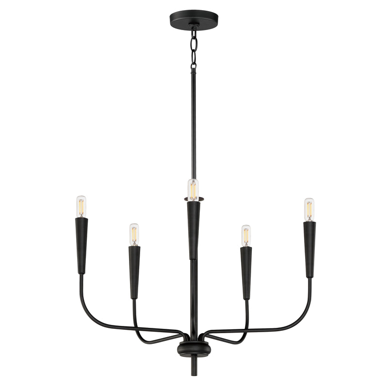 Maxim 24815BK Vela 5 Light Chandelier | Black