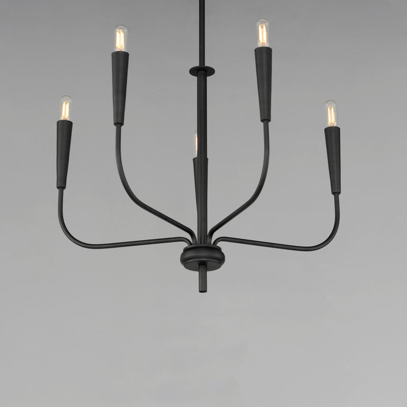 Maxim 24815BK Vela 5 Light Chandelier | Black