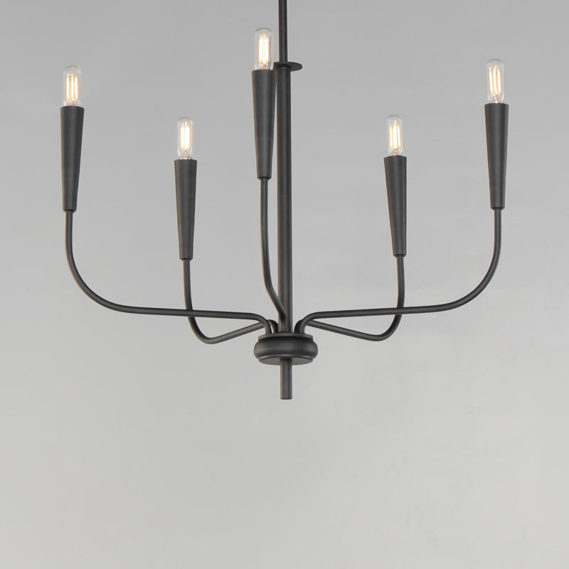 Maxim 24815BK Vela 5 Light Chandelier | Black