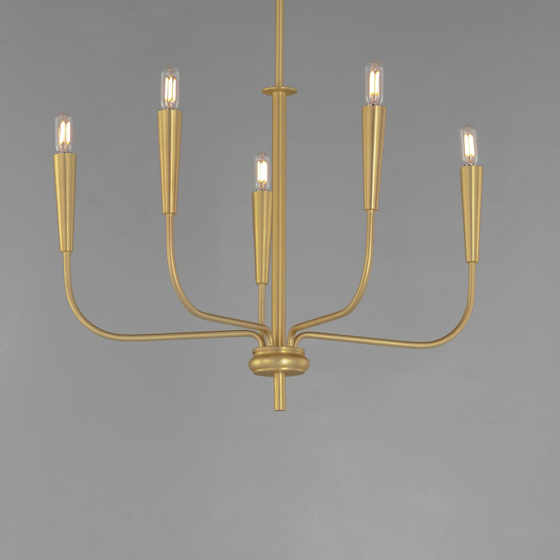Maxim 24815SBR Vela 5 Light Chandelier | Satin Brass