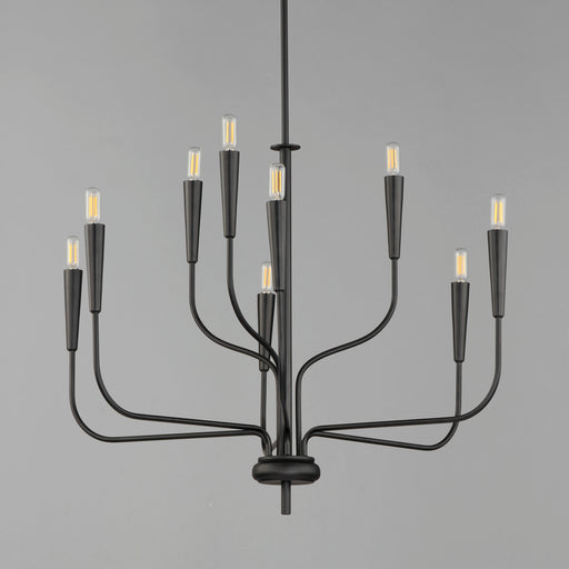 Maxim 24819BK Vela 9 Light Chandelier | Black