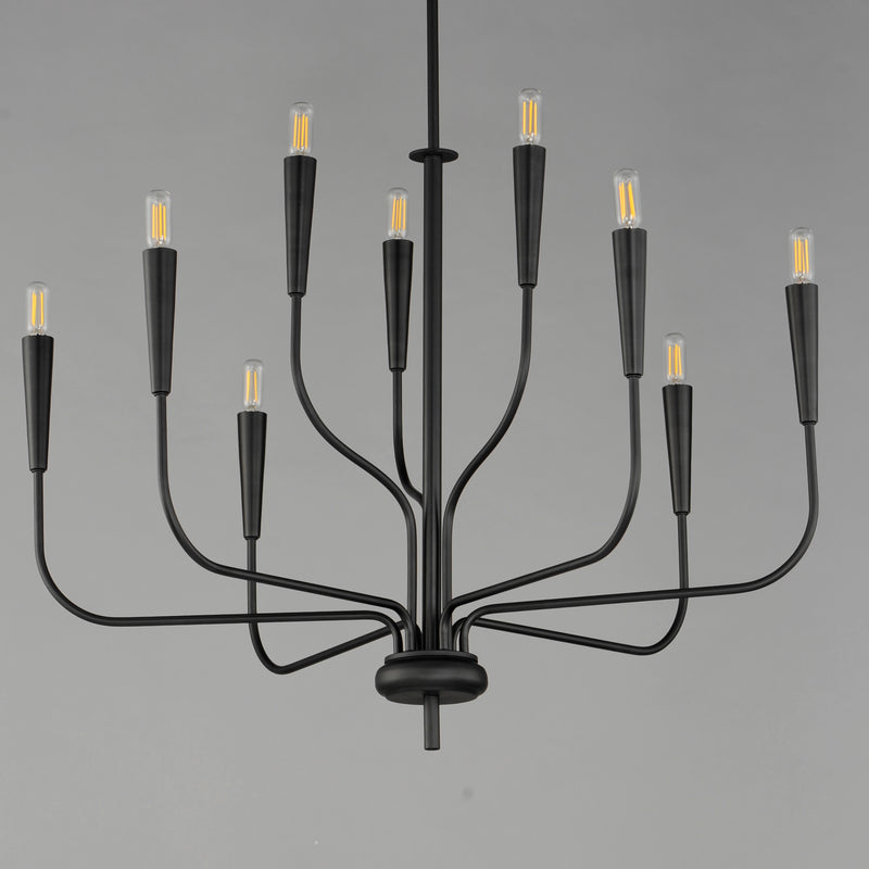 Maxim 24819BK Vela 9 Light Chandelier | Black