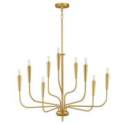 Maxim 24819SBR Vela 9 Light Chandelier | Satin Brass