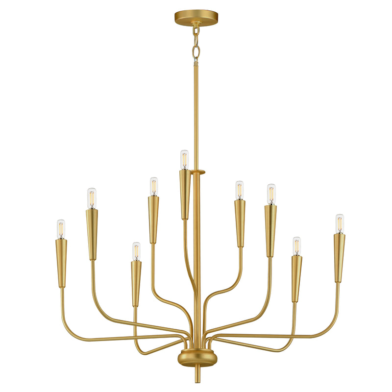 Maxim 24819SBR Vela 9 Light Chandelier | Satin Brass