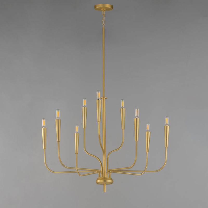 Maxim 24819SBR Vela 9 Light Chandelier | Satin Brass