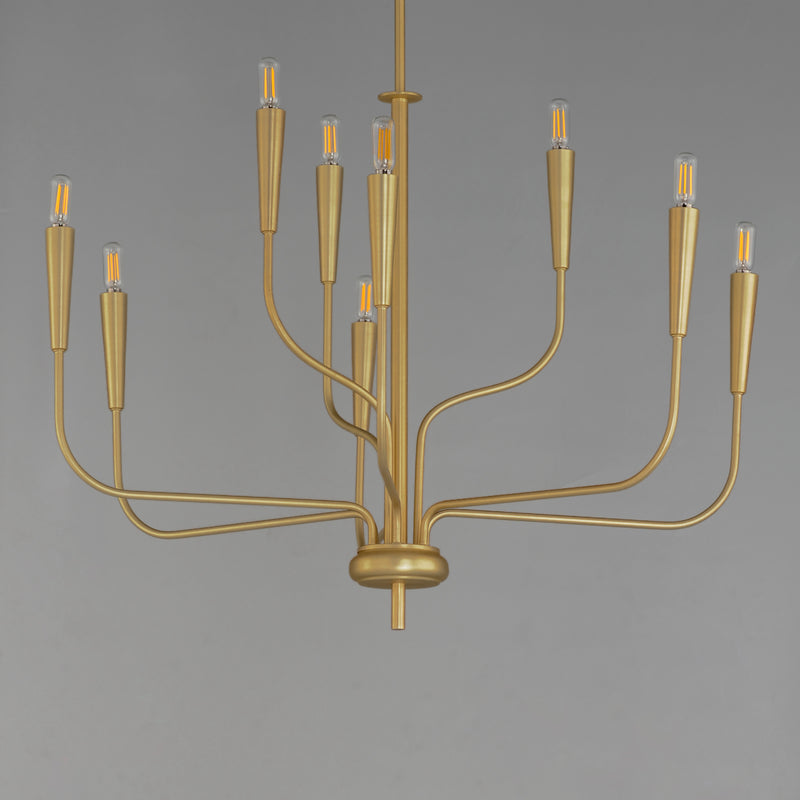 Maxim 24819SBR Vela 9 Light Chandelier | Satin Brass