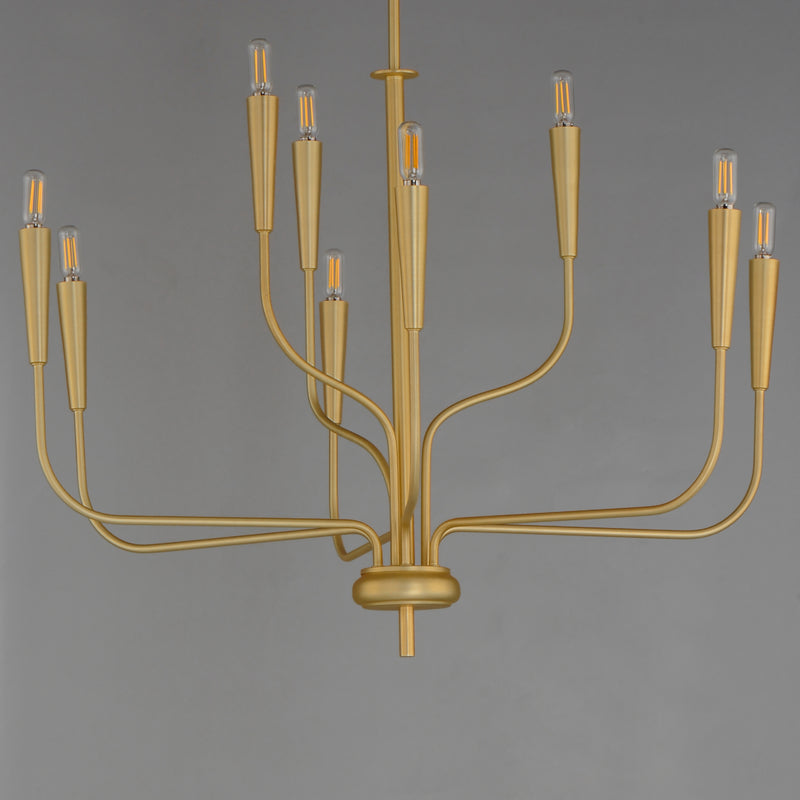 Maxim 24819SBR Vela 9 Light Chandelier | Satin Brass