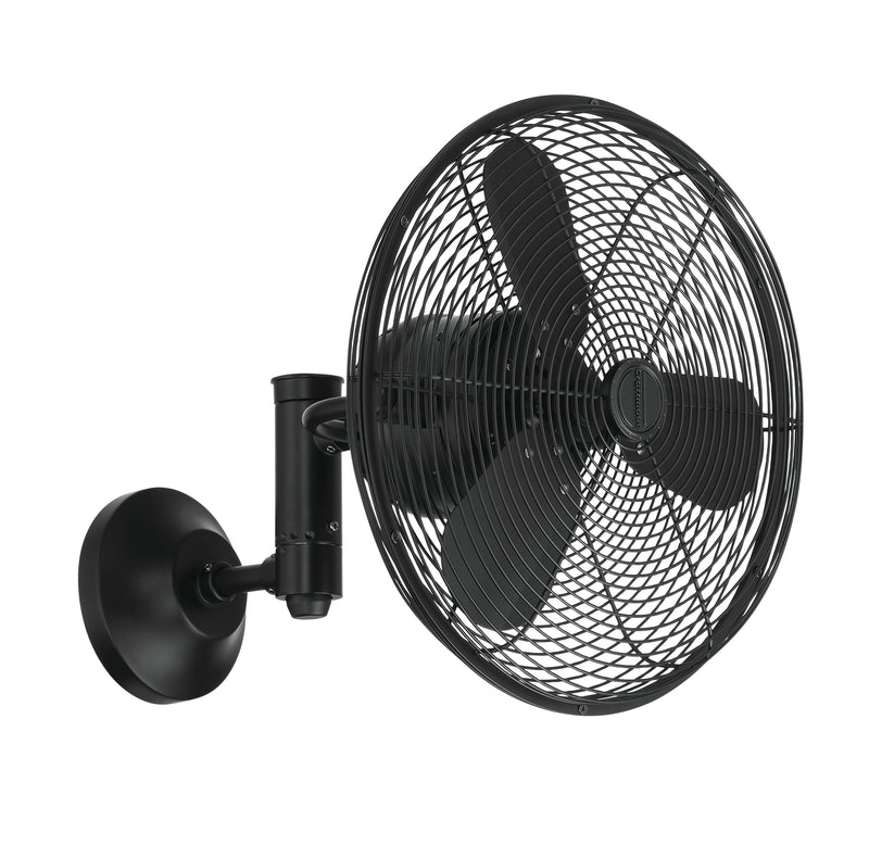 Craftmade BW414FB3 Bellows IV Indoor/Outdoor Wall Mount Fan -Flat Black