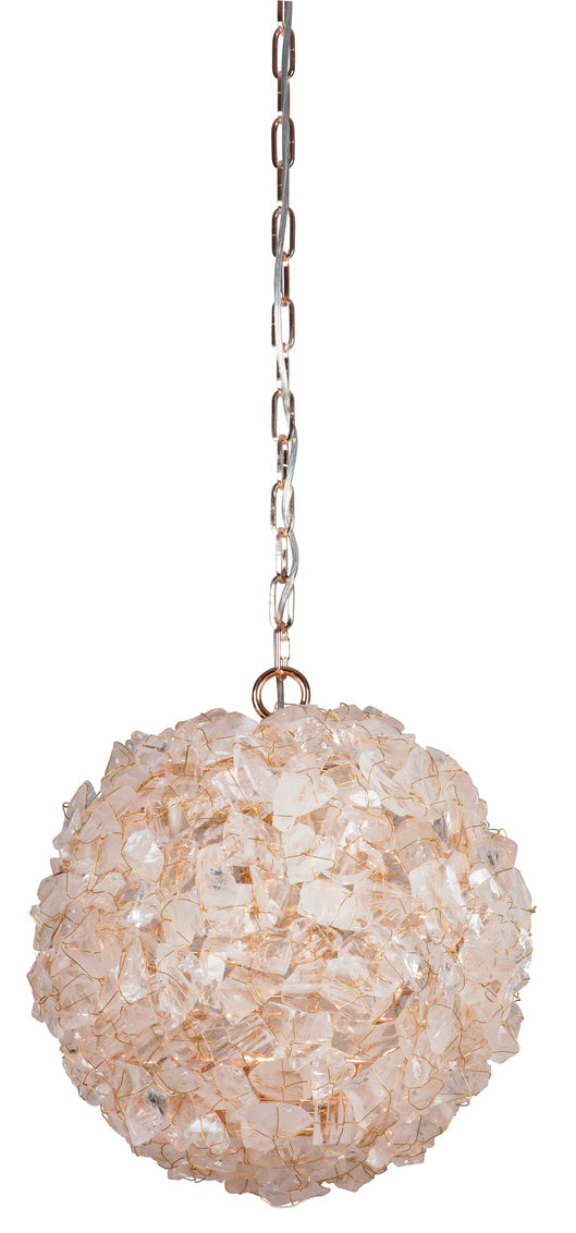 Craftmade 48491-GLD Roxx 1 Light Large Pendant -Gilded w/Quartz Crystals
