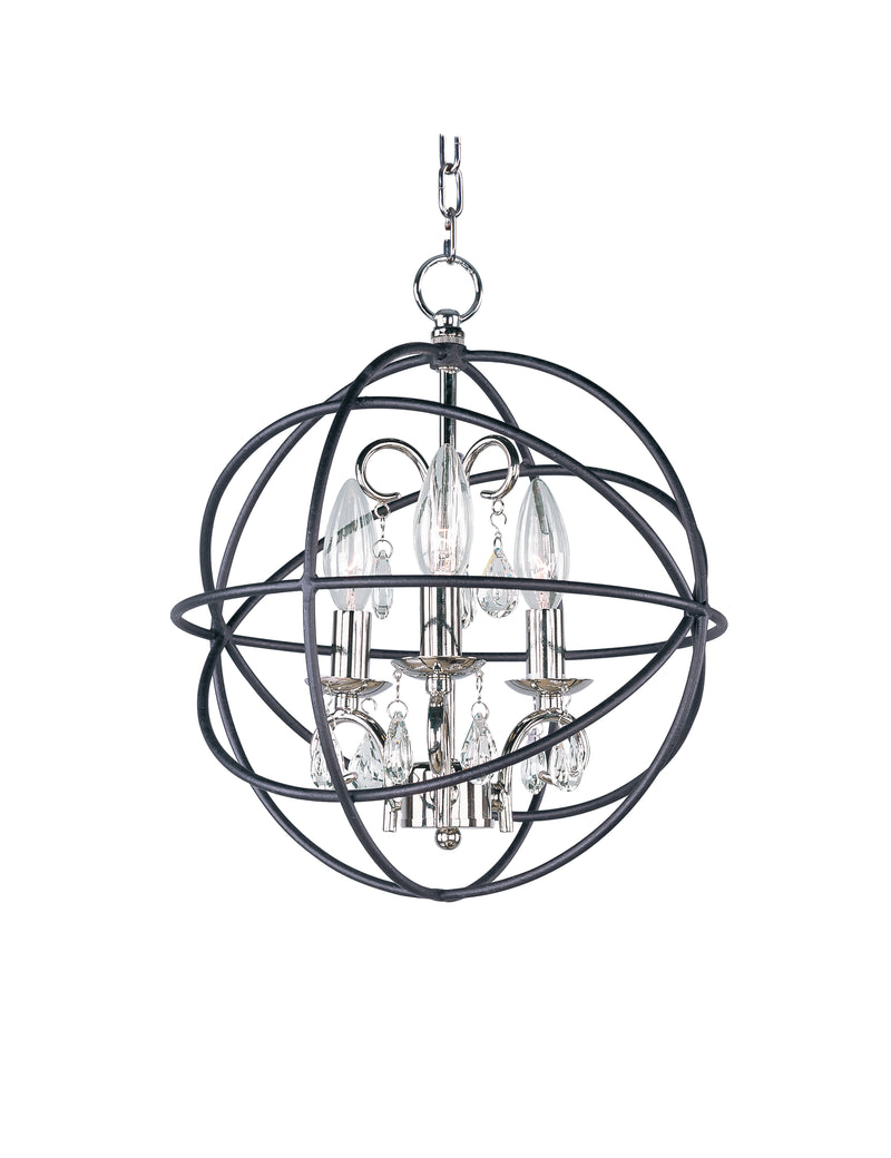 Maxim 25140ARPN Orbit 3 Light Pendant | Anthracite / Polished Nickel