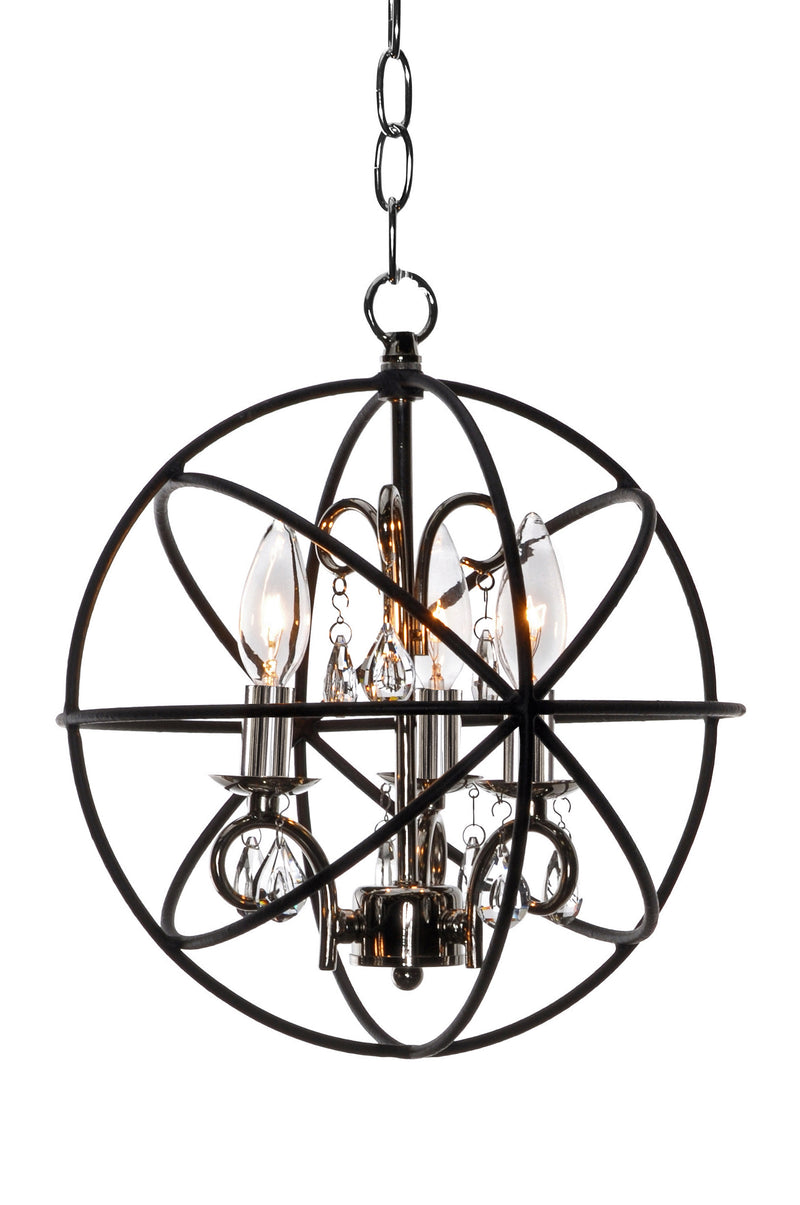 Maxim 25140ARPN Orbit 3 Light Pendant | Anthracite / Polished Nickel