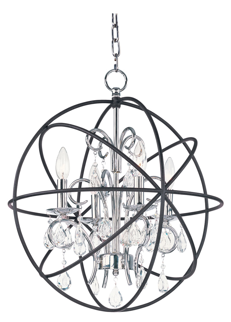 Maxim 25142ARPN Orbit 4 Light Pendant | Anthracite / Polished Nickel