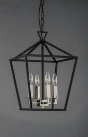 Maxim 25152TXBPN Abode 4 Light Small Chandelier | Textured Black / Polished Nickel