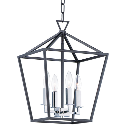 Maxim 25152TXBPN Abode 4 Light Small Chandelier | Textured Black / Polished Nickel