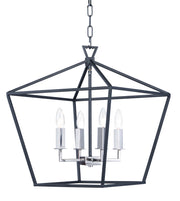 Maxim 25156TXBPN Abode 4 Light Chandelier | Textured Black / Polished Nickel