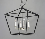 Maxim 25156TXBPN Abode 4 Light Chandelier | Textured Black / Polished Nickel