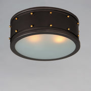 Maxim 25160OIAB Trestle 2 Light Flush Mount | Oil Rubbed Bronze / Antique Brass