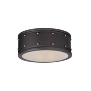Maxim 25160OIAB Trestle 2 Light Flush Mount | Oil Rubbed Bronze / Antique Brass