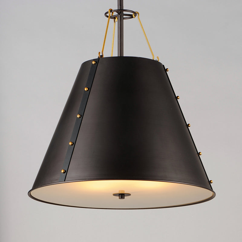 Maxim 25164OIAB Trestle 3 Light Pendant | Oil Rubbed Bronze / Antique Brass