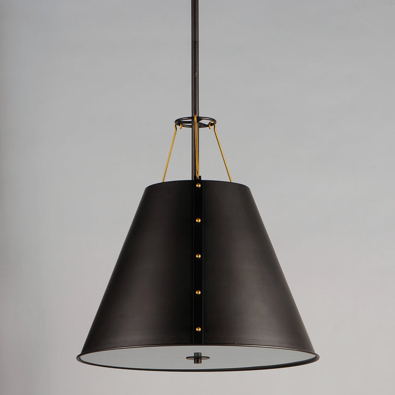 Maxim 25164OIAB Trestle 3 Light Pendant | Oil Rubbed Bronze / Antique Brass
