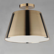 Maxim 25170DBZHR Carlo LED Semi Flush Mount | Dark Bronze, Leather, Heritage Brass