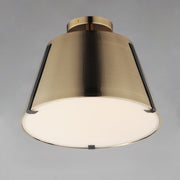 Maxim 25170DBZHR Carlo LED Semi Flush Mount | Dark Bronze, Leather, Heritage Brass