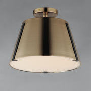 Maxim 25170DBZHR Carlo LED Semi Flush Mount | Dark Bronze, Leather, Heritage Brass