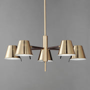 Maxim 25175DBZHR Carlo 5 Light LED Chandelier | Dark Bronze, Leather, Heritage Brass