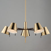 Maxim 25175DBZHR Carlo 5 Light LED Chandelier | Dark Bronze, Leather, Heritage Brass