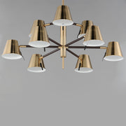 Maxim 25179DBZHR Carlo 9 Light LED Chandelier | Dark Bronze, Leather, Heritage Brass