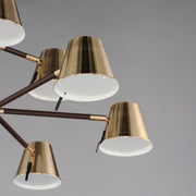 Maxim 25179DBZHR Carlo 9 Light LED Chandelier | Dark Bronze, Leather, Heritage Brass