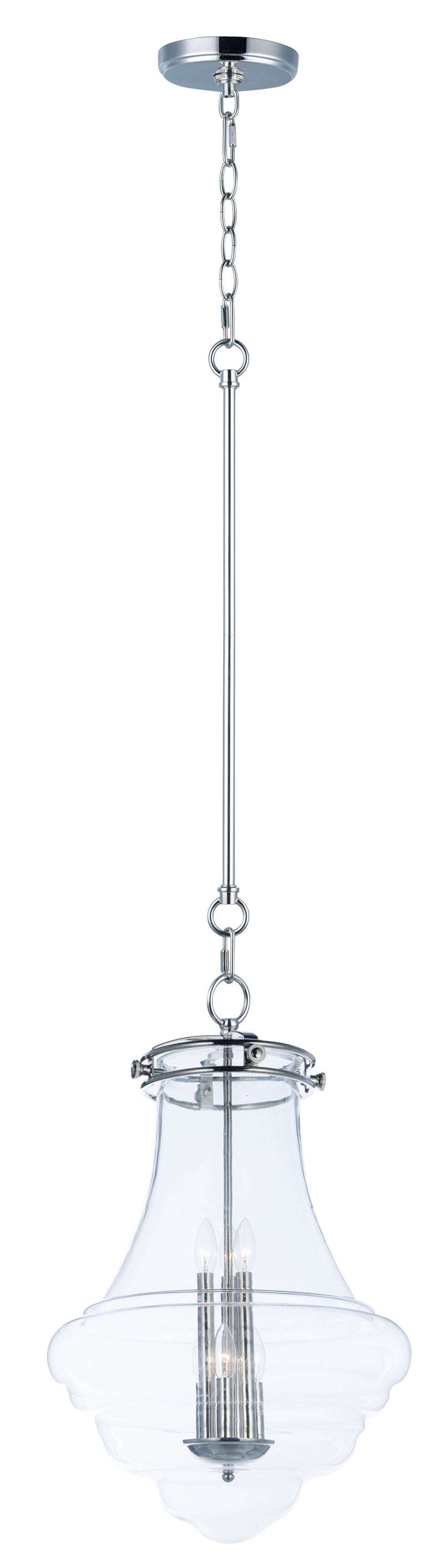 Maxim 25189CLPN Retro 6 Light Pendant | Polished Nickel