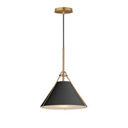 Maxim 25229BKNAB Lucas Single Pendant | Black / Natural Aged Brass