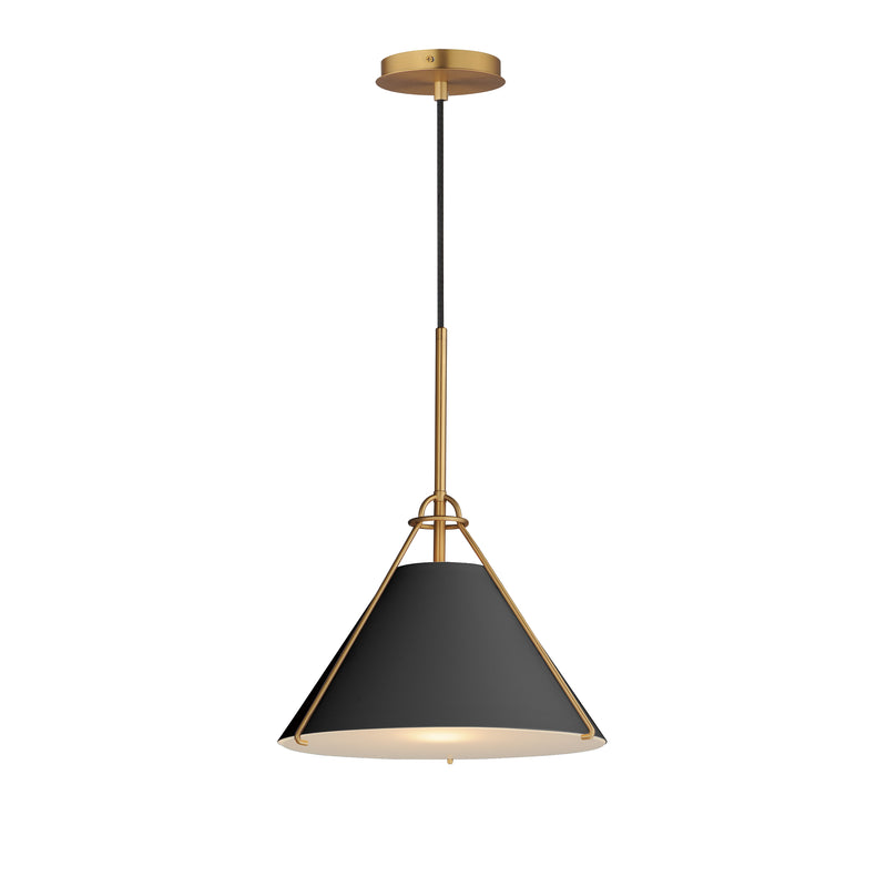 Maxim 25229BKNAB Lucas Single Pendant | Black / Natural Aged Brass