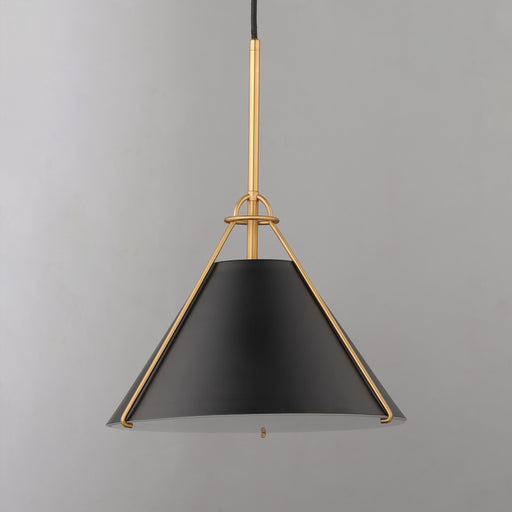 Maxim 25229BKNAB Lucas Single Pendant | Black / Natural Aged Brass
