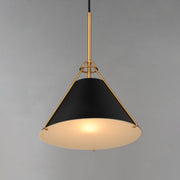 Maxim 25229BKNAB Lucas Single Pendant | Black / Natural Aged Brass