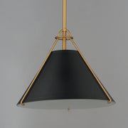Maxim 25229BKNAB Lucas Single Pendant | Black / Natural Aged Brass