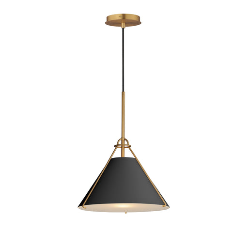 Maxim 25229BKNAB Lucas Single Pendant | Black / Natural Aged Brass