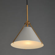 Maxim 25229LFGNAB Lucas Single Pendant | Light French Gray / Natural Aged Brass