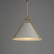 Maxim 25229LFGNAB Lucas Single Pendant | Light French Gray / Natural Aged Brass