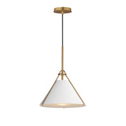 Maxim 25229WTNAB Lucas Single Pendant | White/Natural Aged Brass