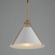 Maxim 25229WTNAB Lucas Single Pendant | White/Natural Aged Brass