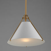 Maxim 25229WTNAB Lucas Single Pendant | White/Natural Aged Brass