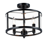 Maxim 25250CLBK Sentinel 3 Light Semi Flush | Black