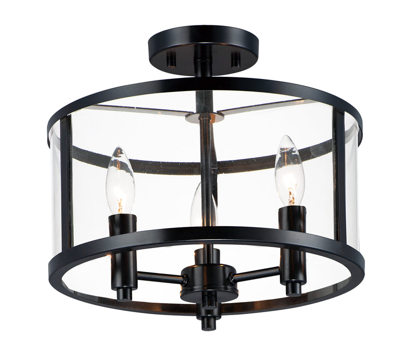 Maxim 25250CLBK Sentinel 3 Light Semi Flush | Black