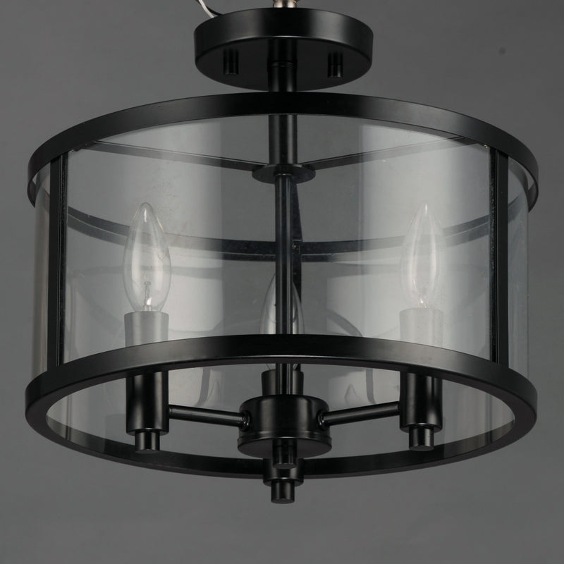 Maxim 25250CLBK Sentinel 3 Light Semi Flush | Black