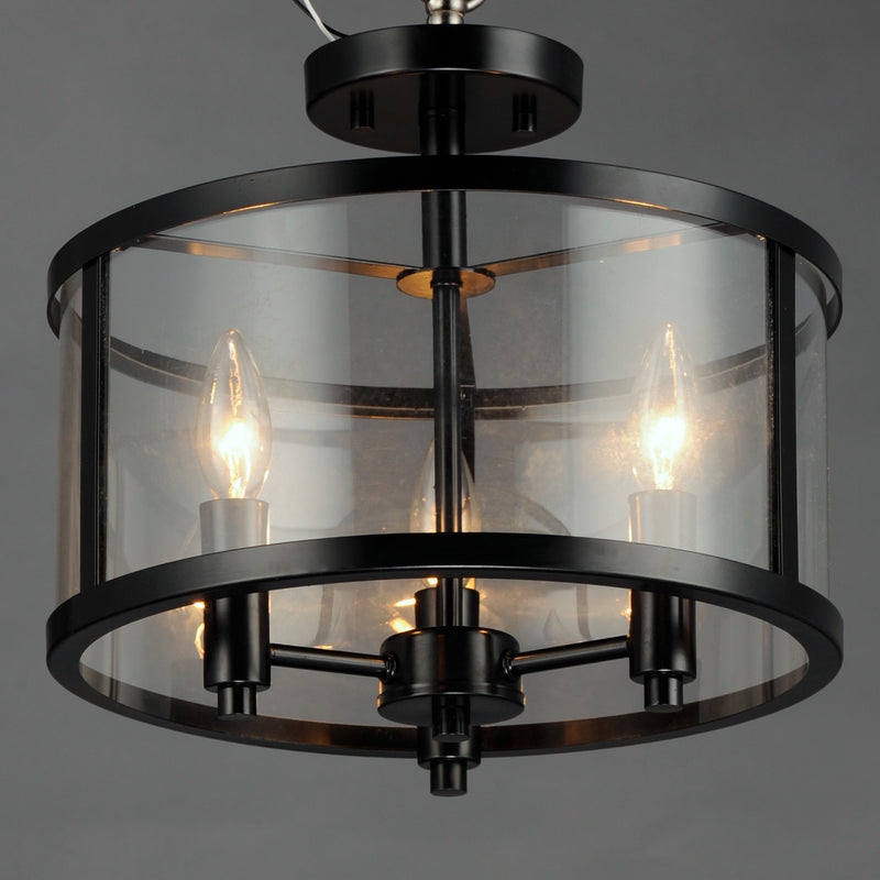 Maxim 25250CLBK Sentinel 3 Light Semi Flush | Black
