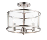 Maxim 25250CLSN Sentinel 3 Light Semi Flush | Satin Nickel