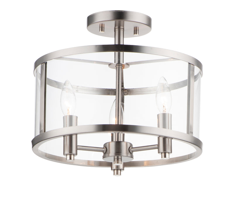 Maxim 25250CLSN Sentinel 3 Light Semi Flush | Satin Nickel