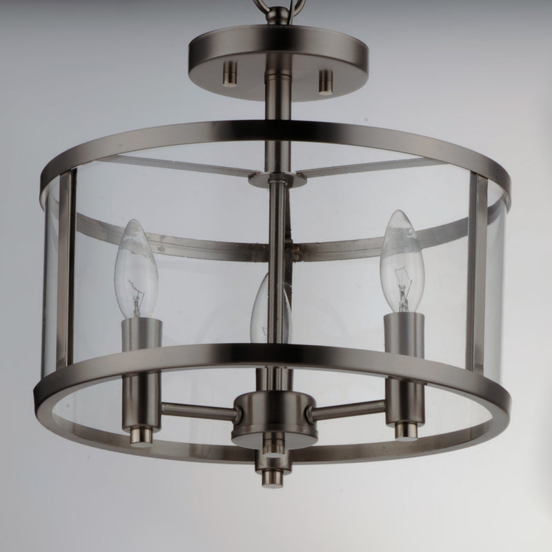 Maxim 25250CLSN Sentinel 3 Light Semi Flush | Satin Nickel